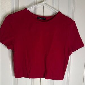 Zara Bold Red Crop Top